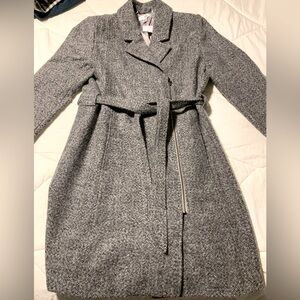 NWT Motherhood Maternity Gray Wool Blend Dress Coat L